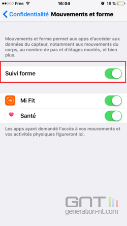 Application santé iphone nombre de pas