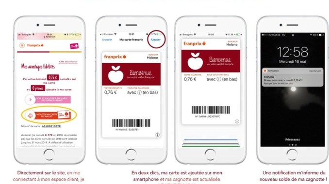 Application iphone carte fidélité