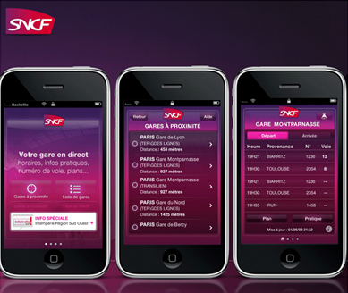 Application sncf iphone