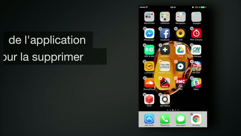 Supprimer application iphone 6s ios 10