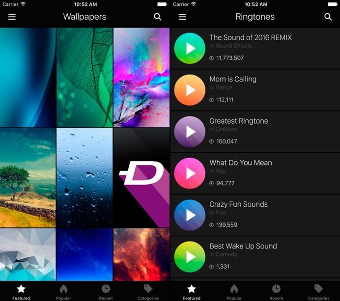 Application zedge iphone