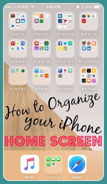 Organisation application iphone