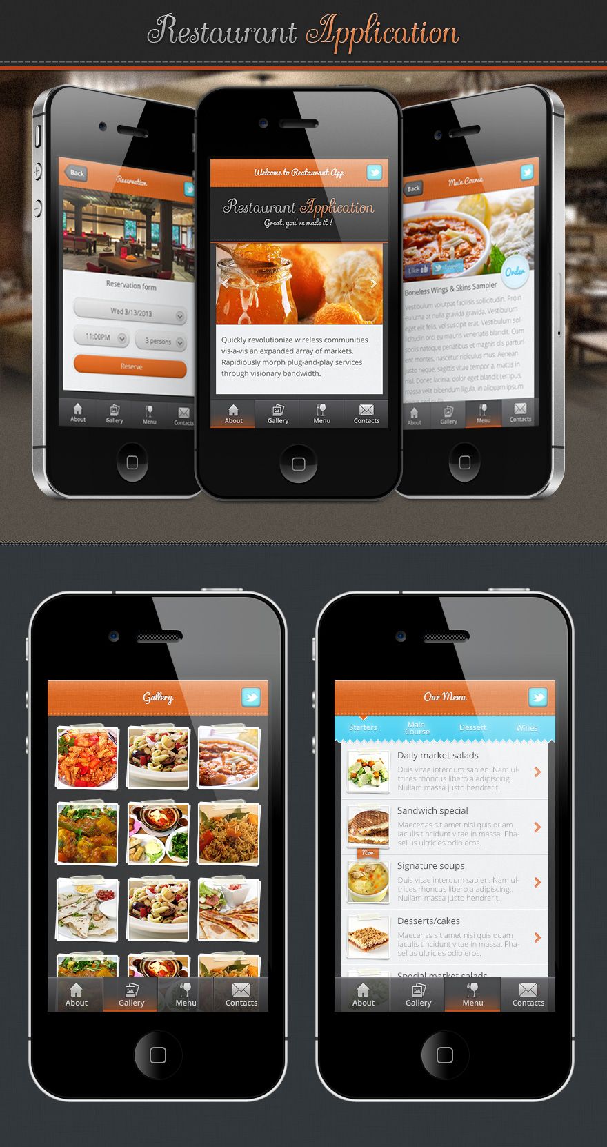 Application iphone restaurant