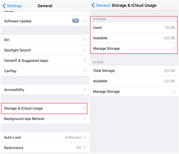 Application iphone vider cache