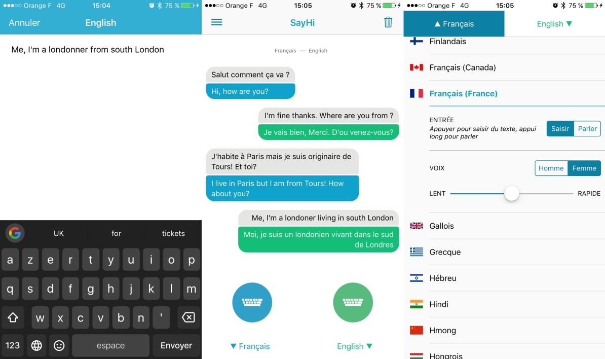 Traduction application iphone