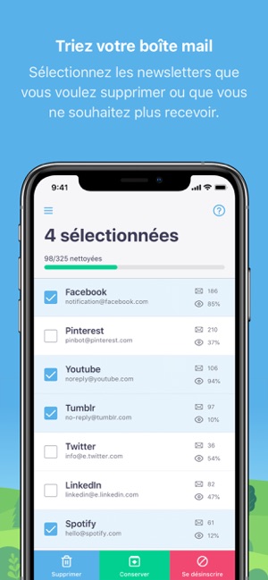 Nettoyage application iphone
