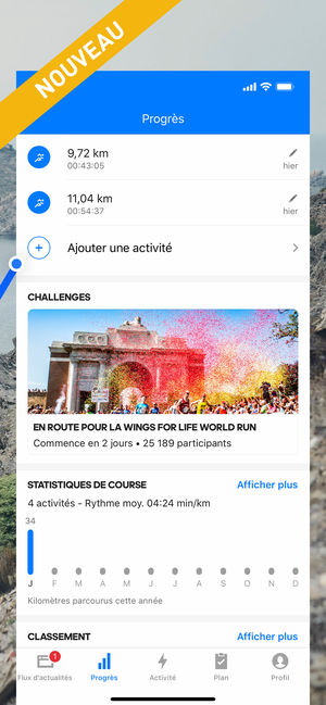 Application iphone km parcouru