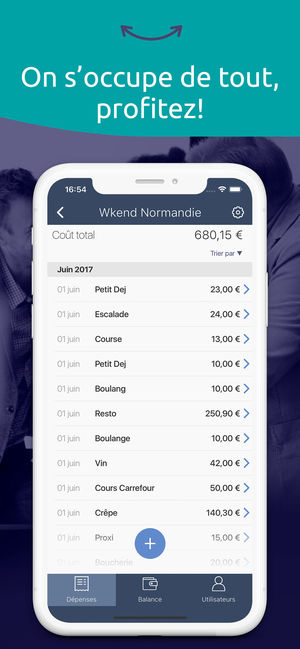 Application iphone compte entre amis