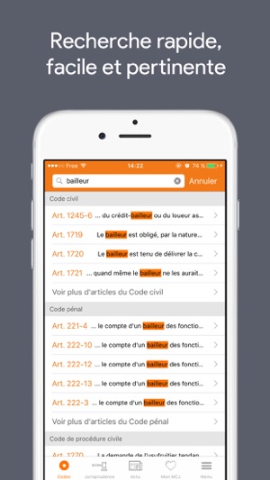 Application iphone droit