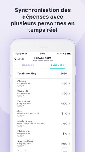 Application dépenses quotidiennes iphone