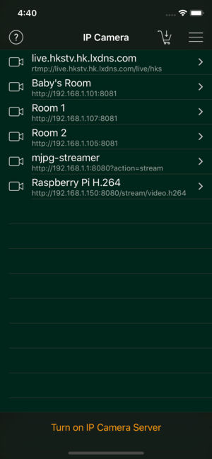 Application pour camera ip iphone