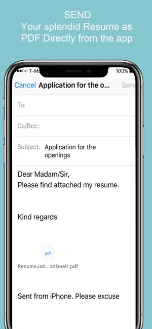 Cv application iphone