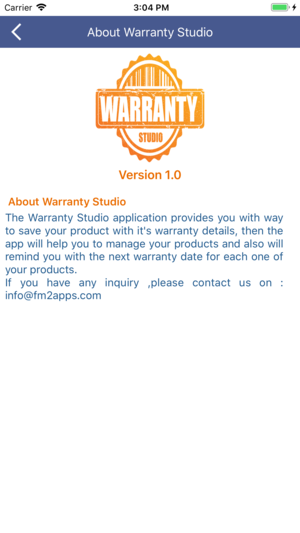 Warranty application iphone