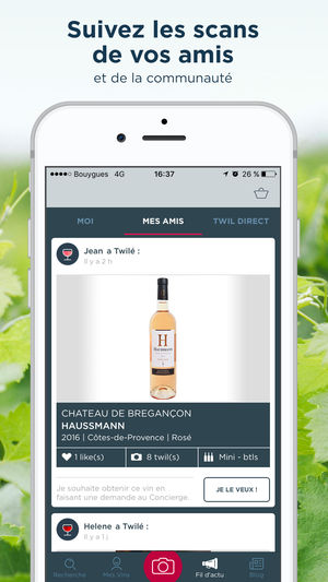 Application iphone reconnaissance etiquette vin