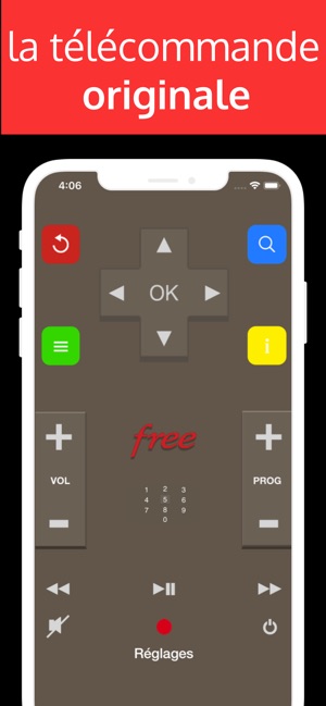 Telecommande free application iphone