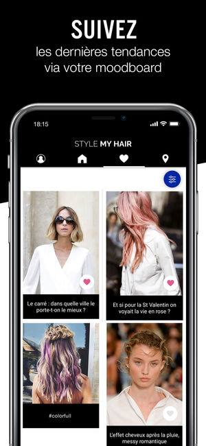 Application couleur cheveux iphone