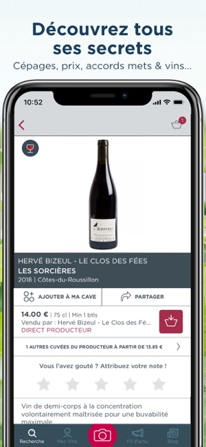 Application iphone pour le vin