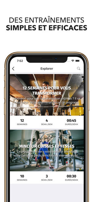 Application iphone carnet de musculation