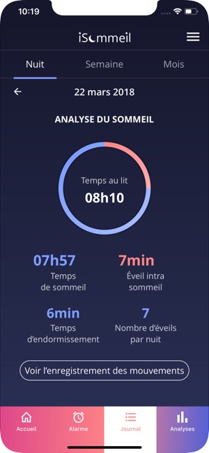Application analyse sommeil iphone