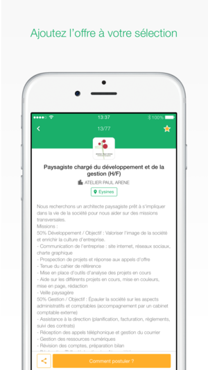 Application recherche emploi iphone