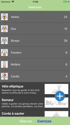 Application pour la musculation iphone