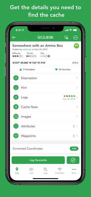 Application geocaching iphone