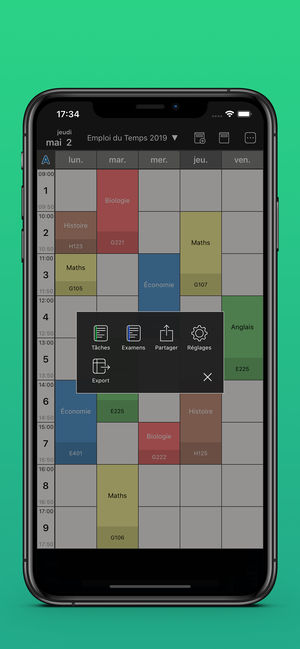Application emploi du temps iphone