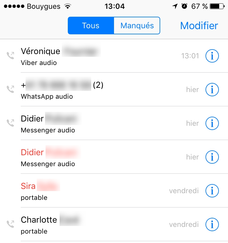 Application historique appel iphone