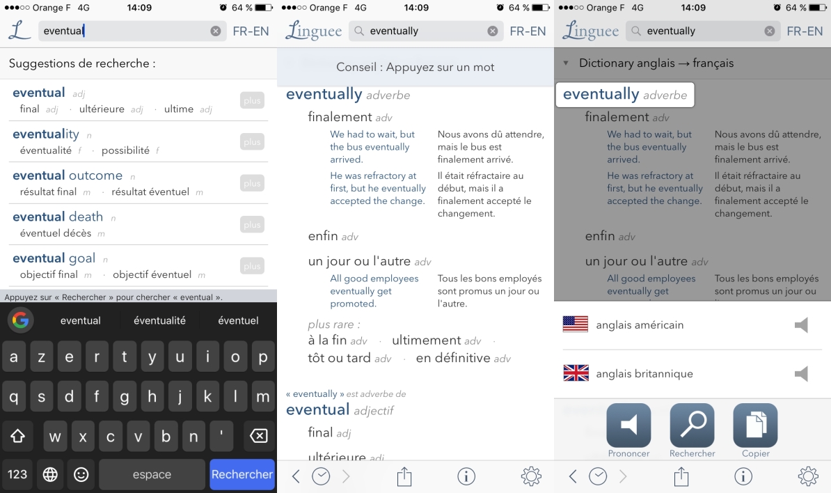 Application iphone traduction