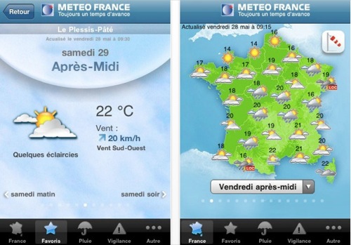 Application meteo france iphone