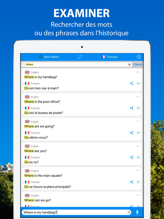 Application iphone de traduction vocale