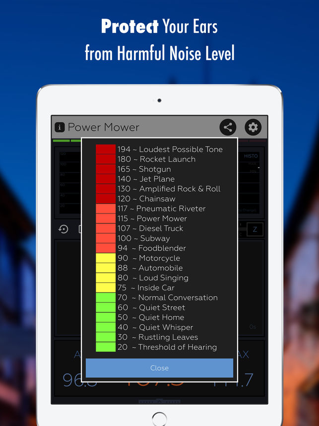 Application 'iphone pour mesurer les decibels