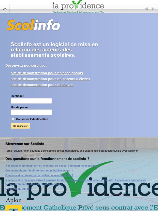 Application scolinfo iphone
