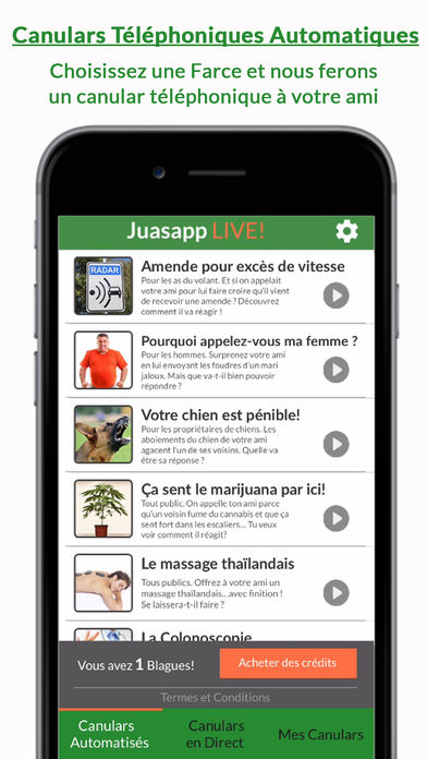 Application iphone canular telephonique