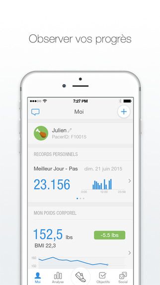 Application iphone suivi poids