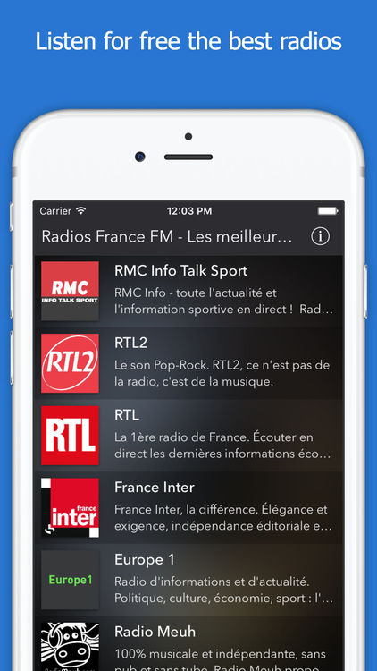 Application iphone radio sans pub