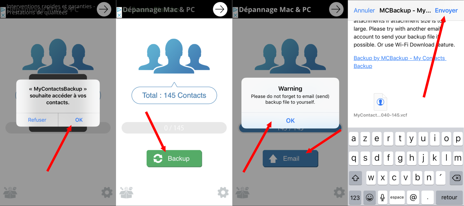 Application pour transferer contact iphone vers android