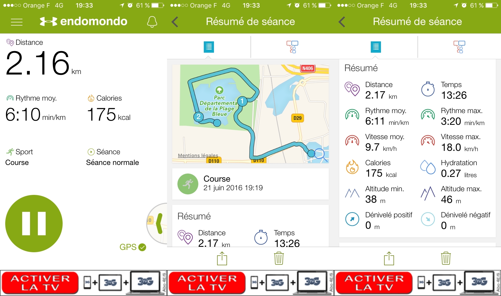 Application iphone course a pied fractionné