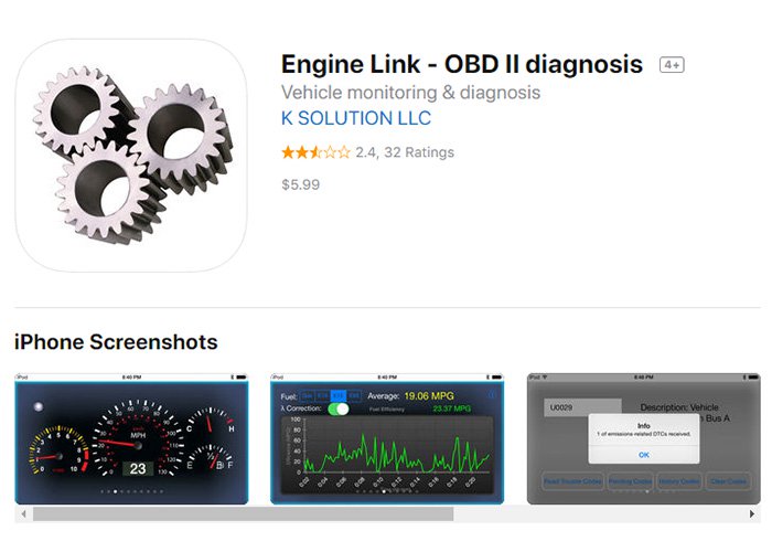 Application iphone obd2 wifi