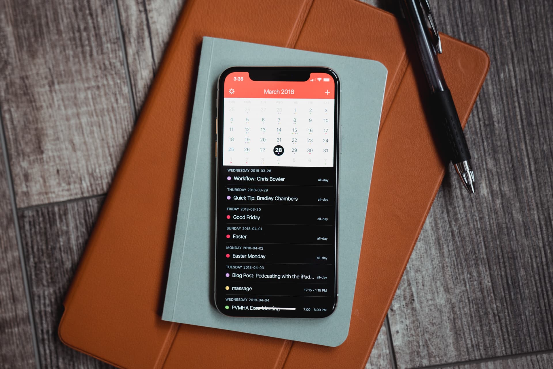 Application iphone pour agenda