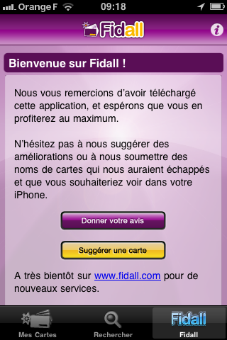 Carte de fidelite application iphone