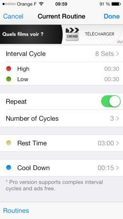 Application fractionné iphone