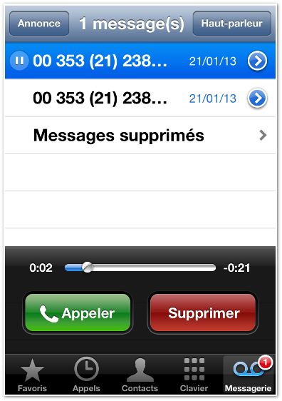 Application messagerie vocale iphone