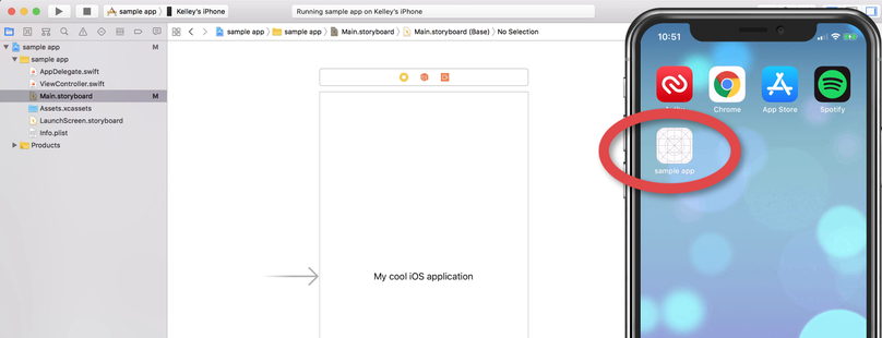 Application de base sur iphone