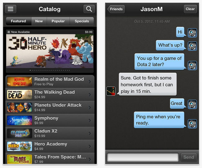 Application steam iphone