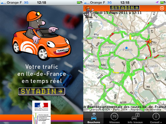 Sytadin application iphone
