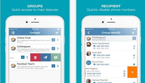 Application iphone sms groupe