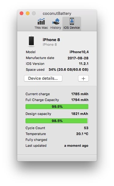 Application cycle batterie iphone