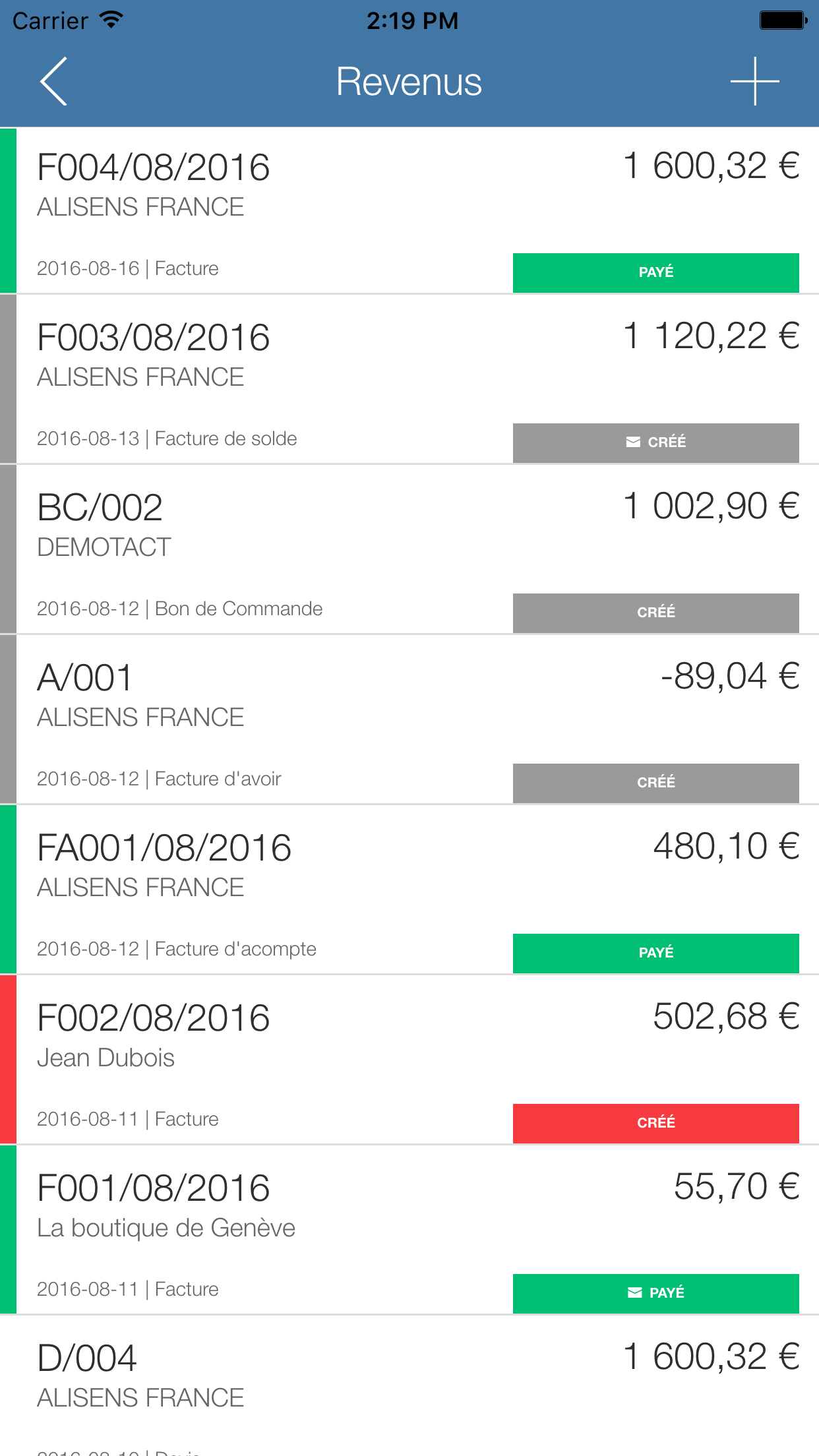 Application facture iphone