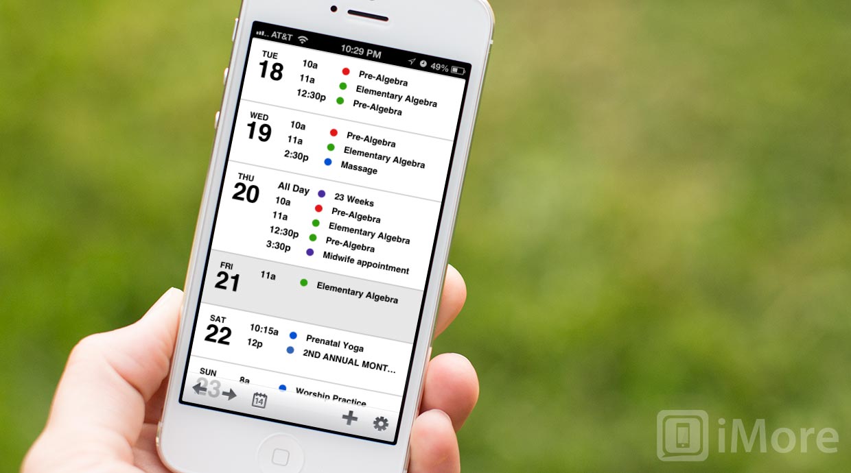 Application iphone agenda